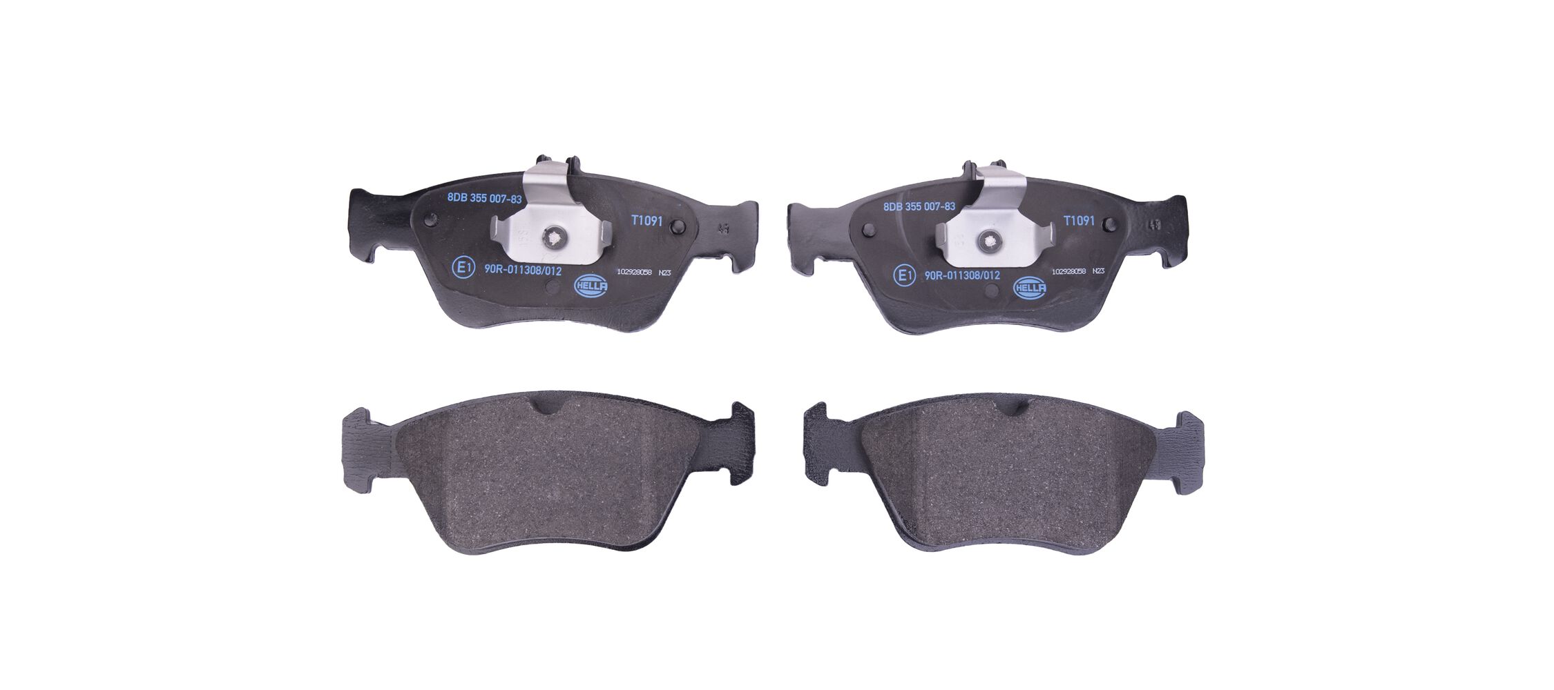 Brake Pad Set, disc brake - 8DB 355 007-831 HELLA