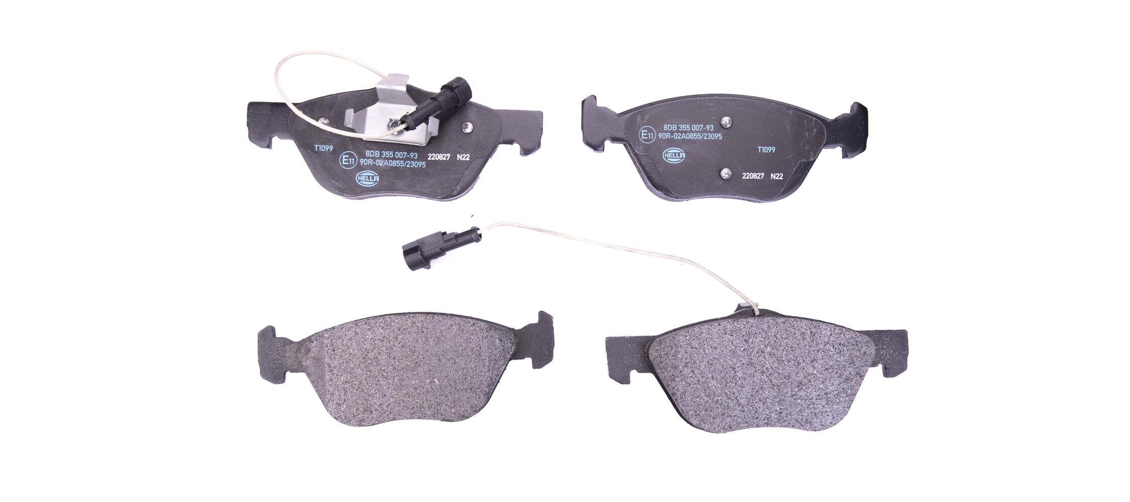 Комплект тормозных колодок, дисковый тормоз - 8DB 355 007-931 HELLA