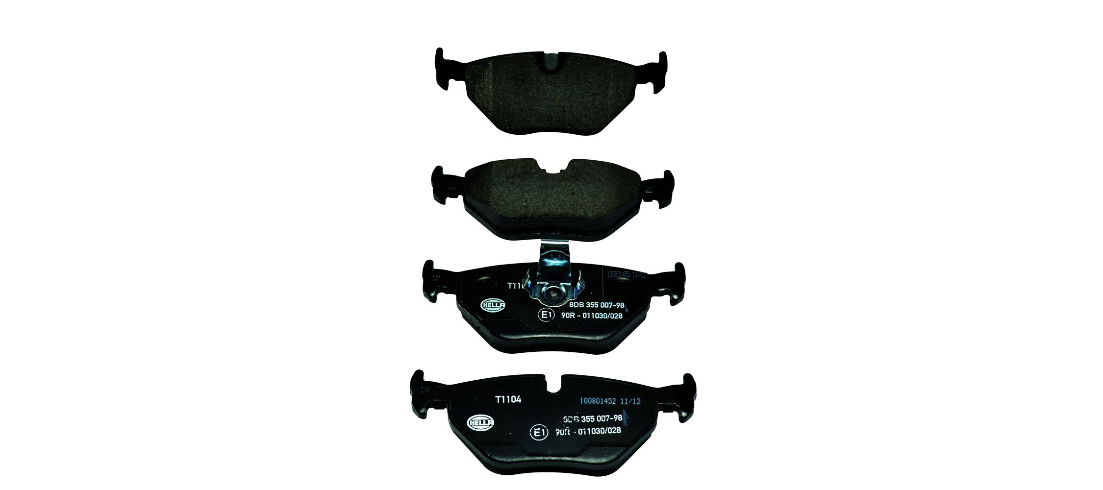 stabdžių trinkelių rinkinys, diskinis stabdys - 8DB 355 007-981 HELLA
