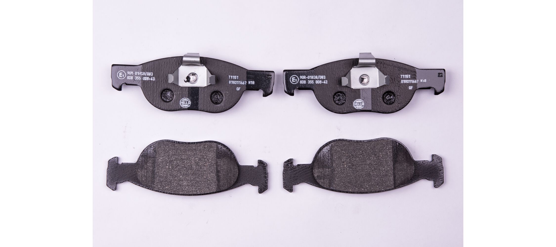 Комплект тормозных колодок, дисковый тормоз - 8DB 355 008-431 HELLA