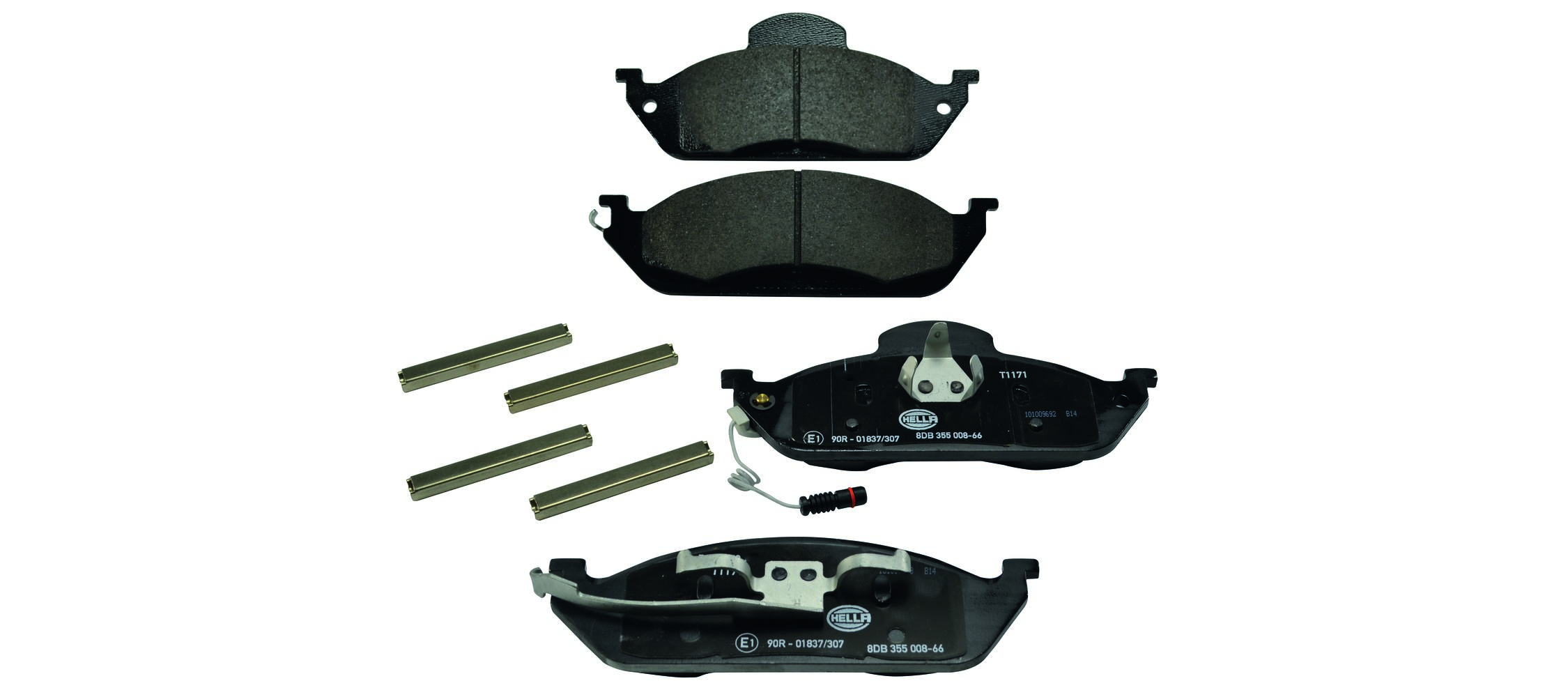 stabdžių trinkelių rinkinys, diskinis stabdys - 8DB 355 008-661 HELLA