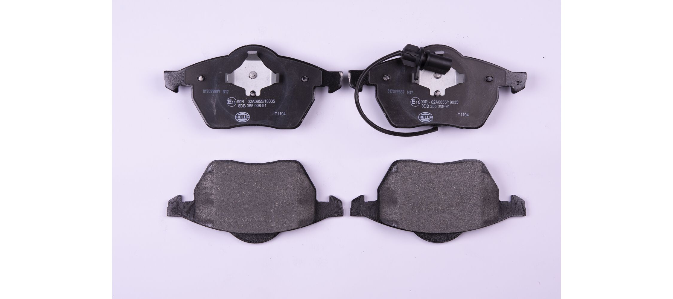 Kit pastiglie freno, Freno a disco - 8DB 355 008-911 HELLA