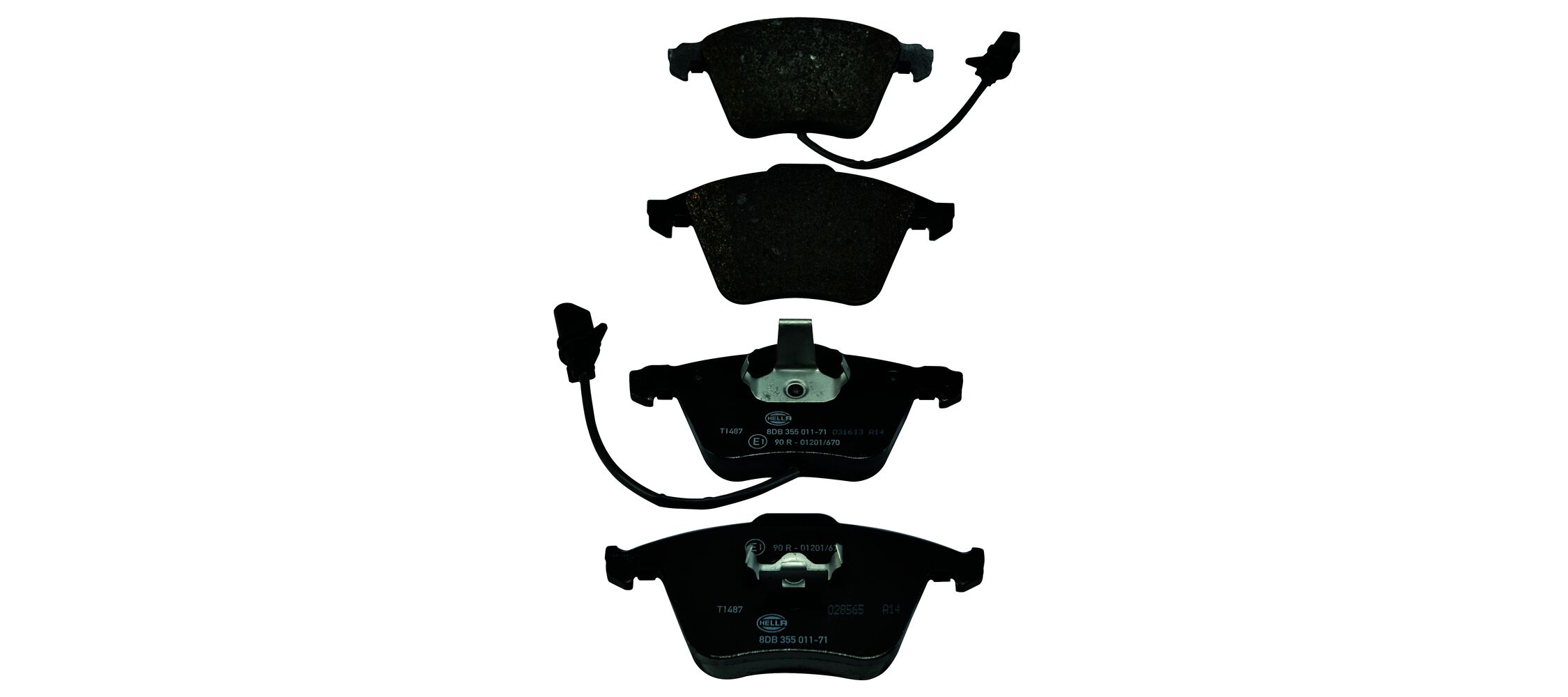 Brake Pad Set, disc brake - 8DB 355 011-711 HELLA