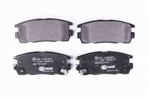 Brake Pad Set, disc brake - 8DB 355 012-951 HELLA