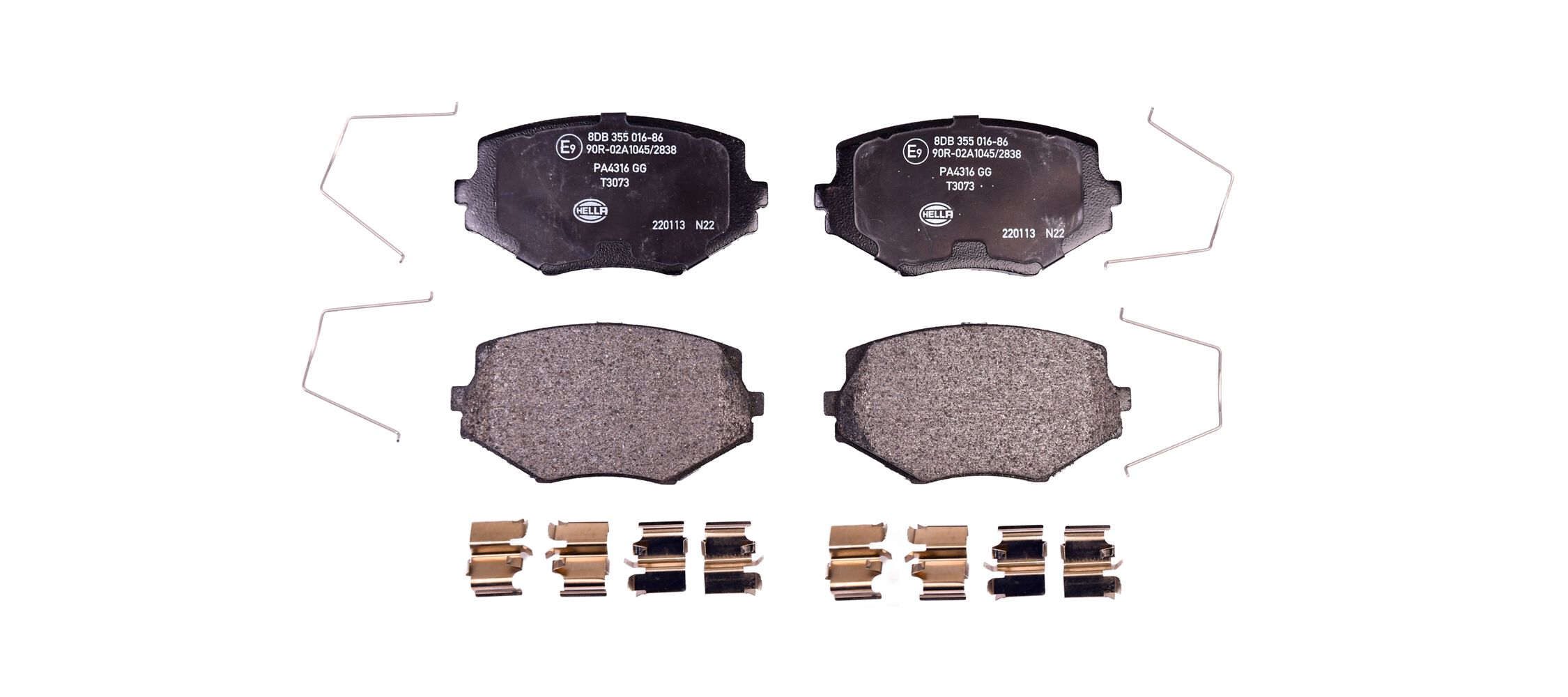Bremsbelagsatz, Scheibenbremse - 8DB 355 016-861 HELLA