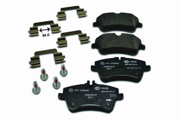 Brake Pad Set, disc brake - 8DB 355 018-331 HELLA