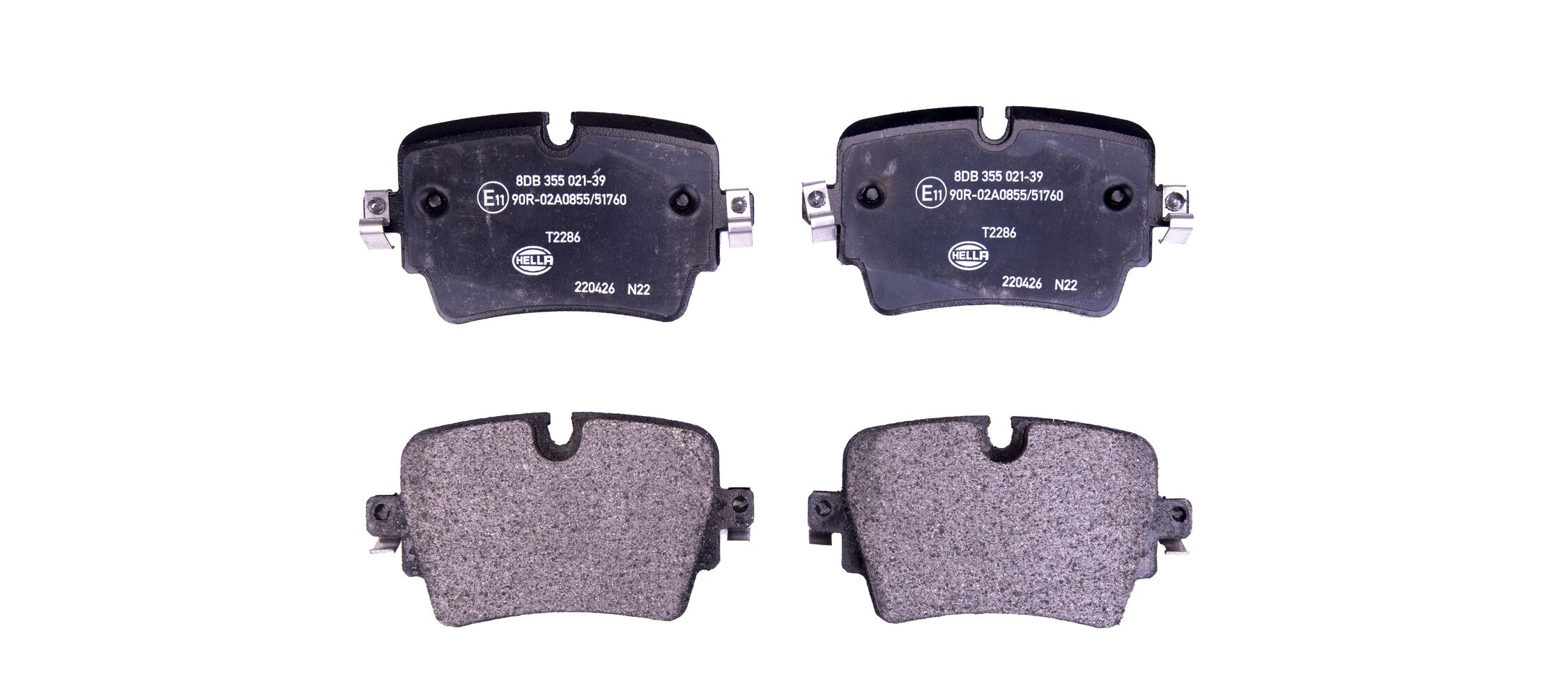 Brake Pad Set, disc brake - 8DB 355 021-391 HELLA