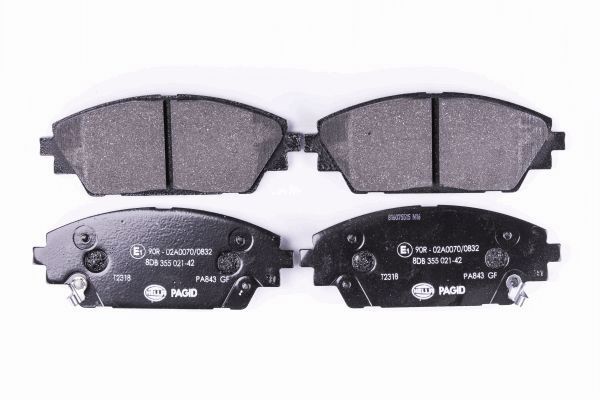 Комплект тормозных колодок, дисковый тормоз - 8DB 355 021-421 HELLA