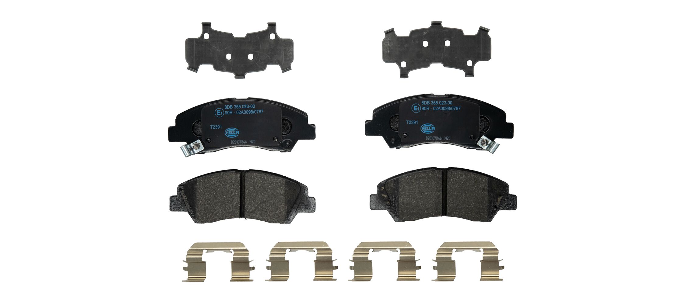 Kit pastiglie freno, Freno a disco - 8DB 355 023-001 HELLA
