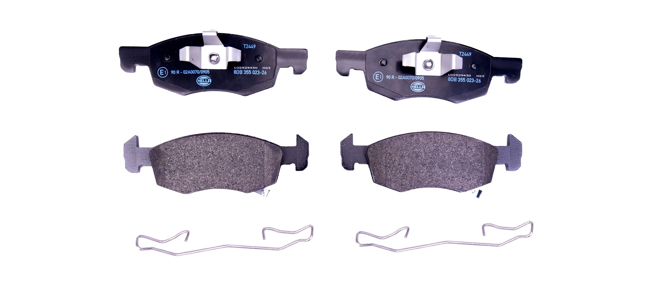 Brake Pad Set, disc brake - 8DB 355 023-261 HELLA