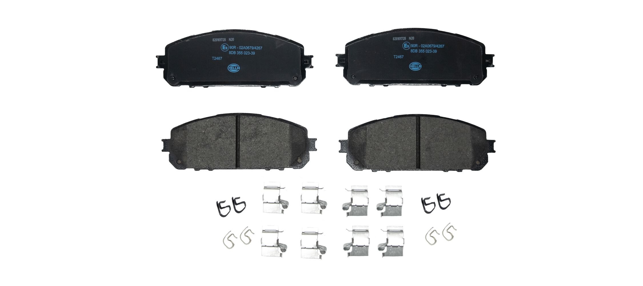 Комплект тормозных колодок, дисковый тормоз - 8DB 355 023-391 HELLA