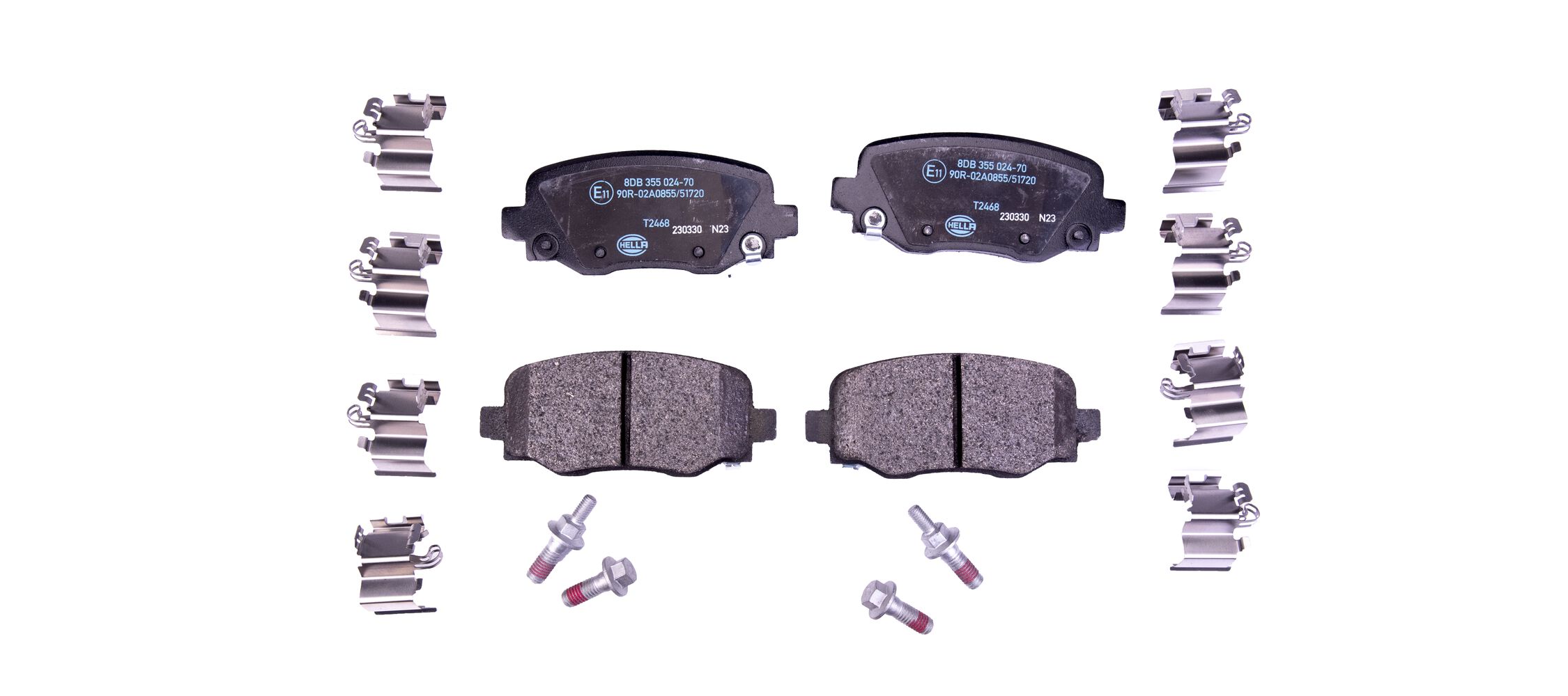 Комплект тормозных колодок, дисковый тормоз - 8DB 355 024-701 HELLA