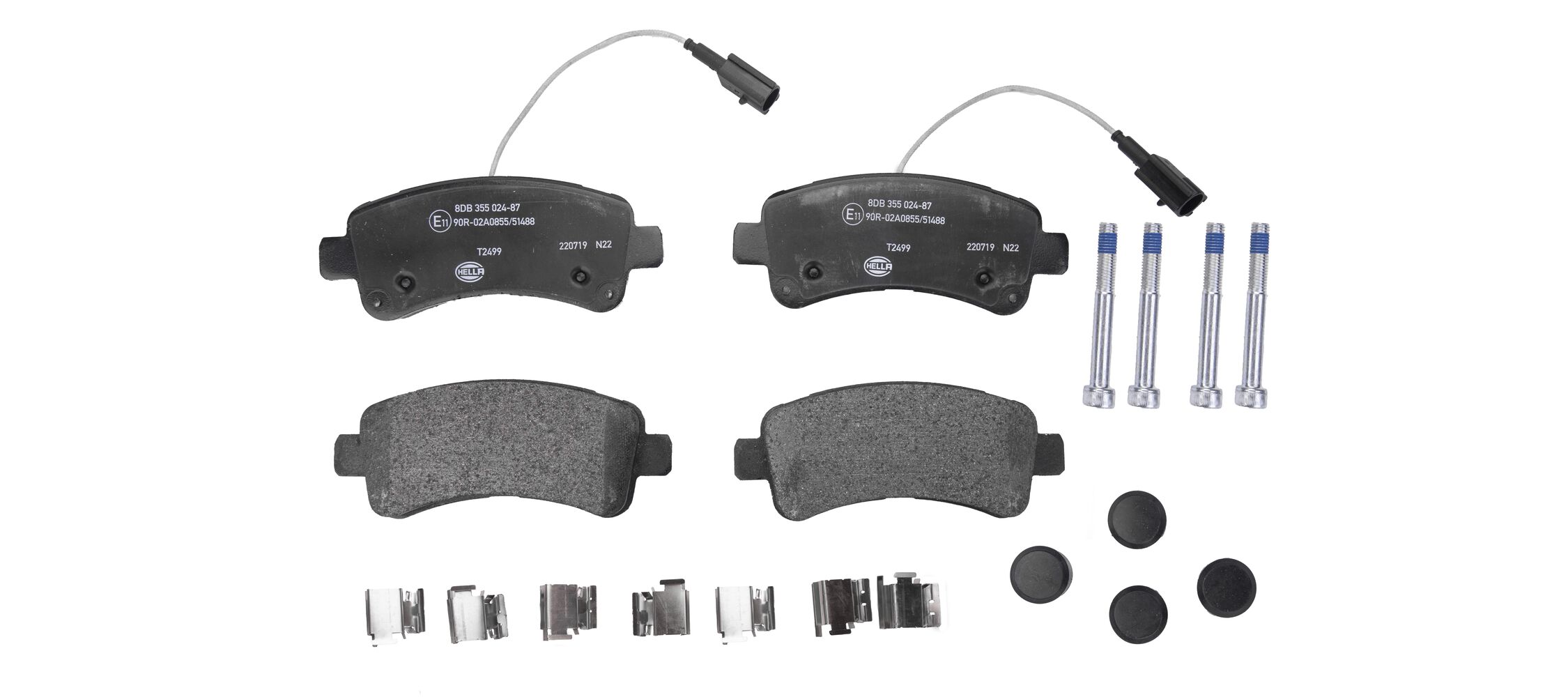 Kit pastiglie freno, Freno a disco - 8DB 355 024-871 HELLA