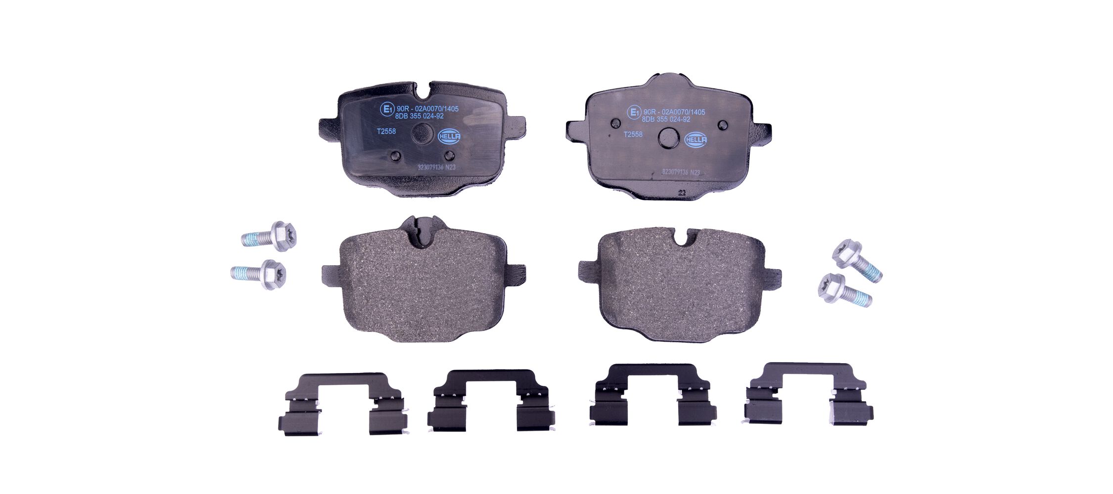 stabdžių trinkelių rinkinys, diskinis stabdys - 8DB 355 024-921 HELLA