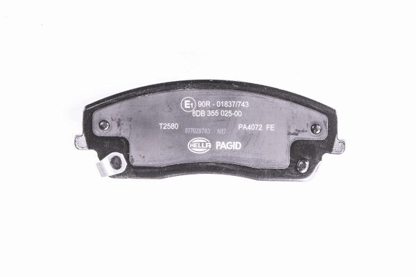 Brake Pad Set, disc brake - 8DB 355 025-001 HELLA
