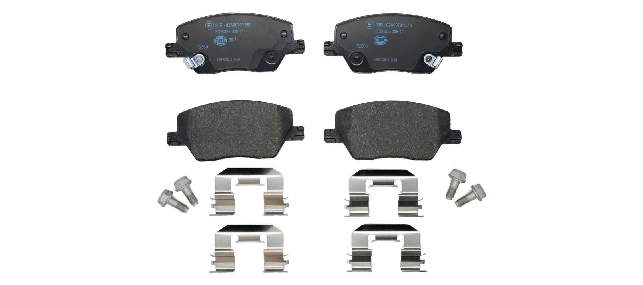Brake Pad Set, disc brake - 8DB 355 025-111 HELLA