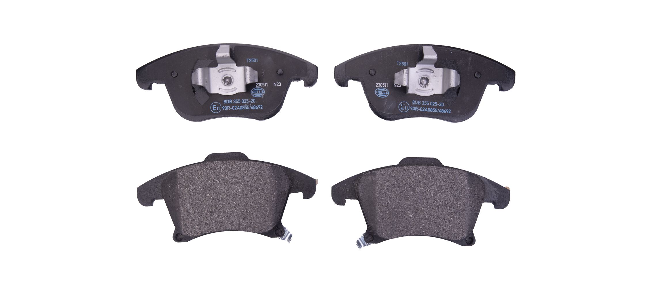 Комплект тормозных колодок, дисковый тормоз - 8DB 355 025-201 HELLA