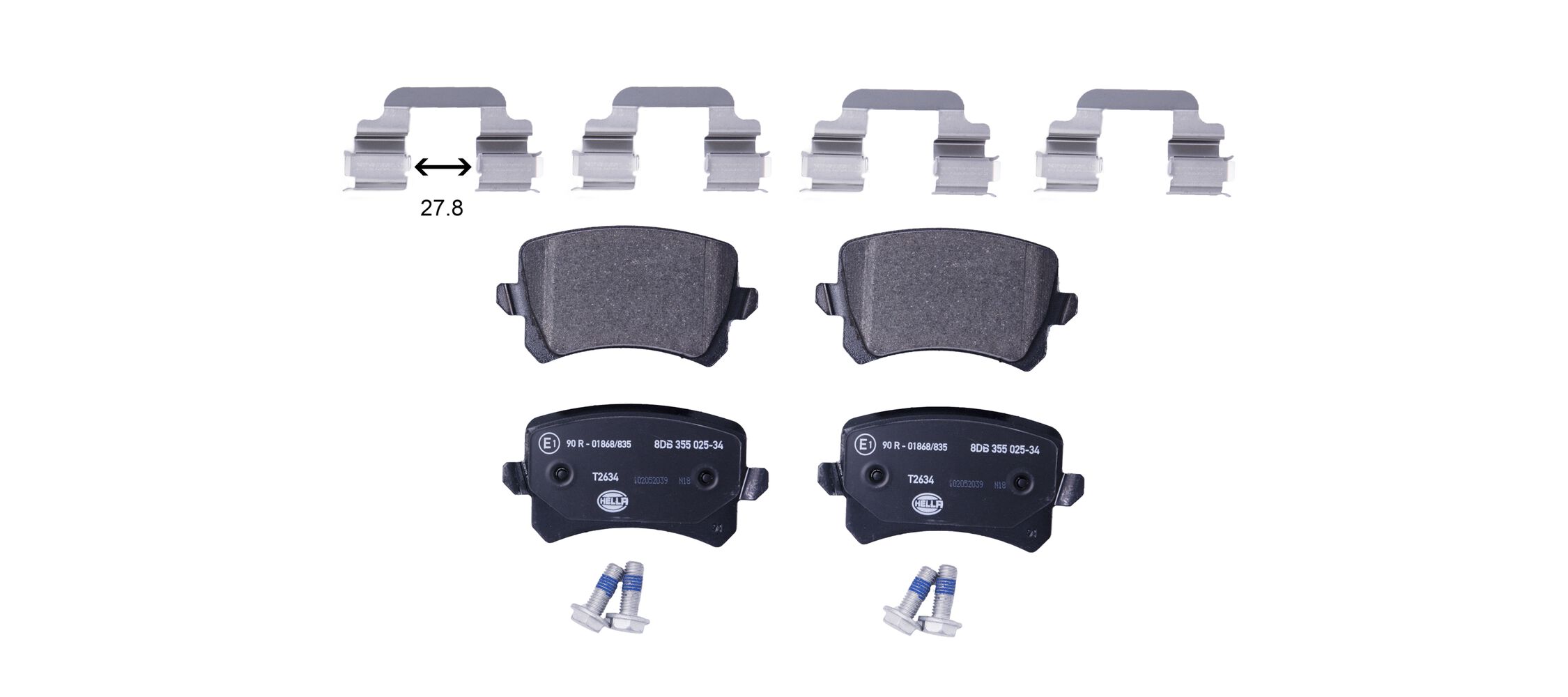 Brake Pad Set, disc brake - 8DB 355 025-341 HELLA