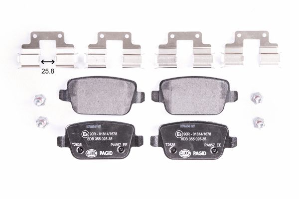 Brake Pad Set, disc brake - 8DB 355 025-351 HELLA