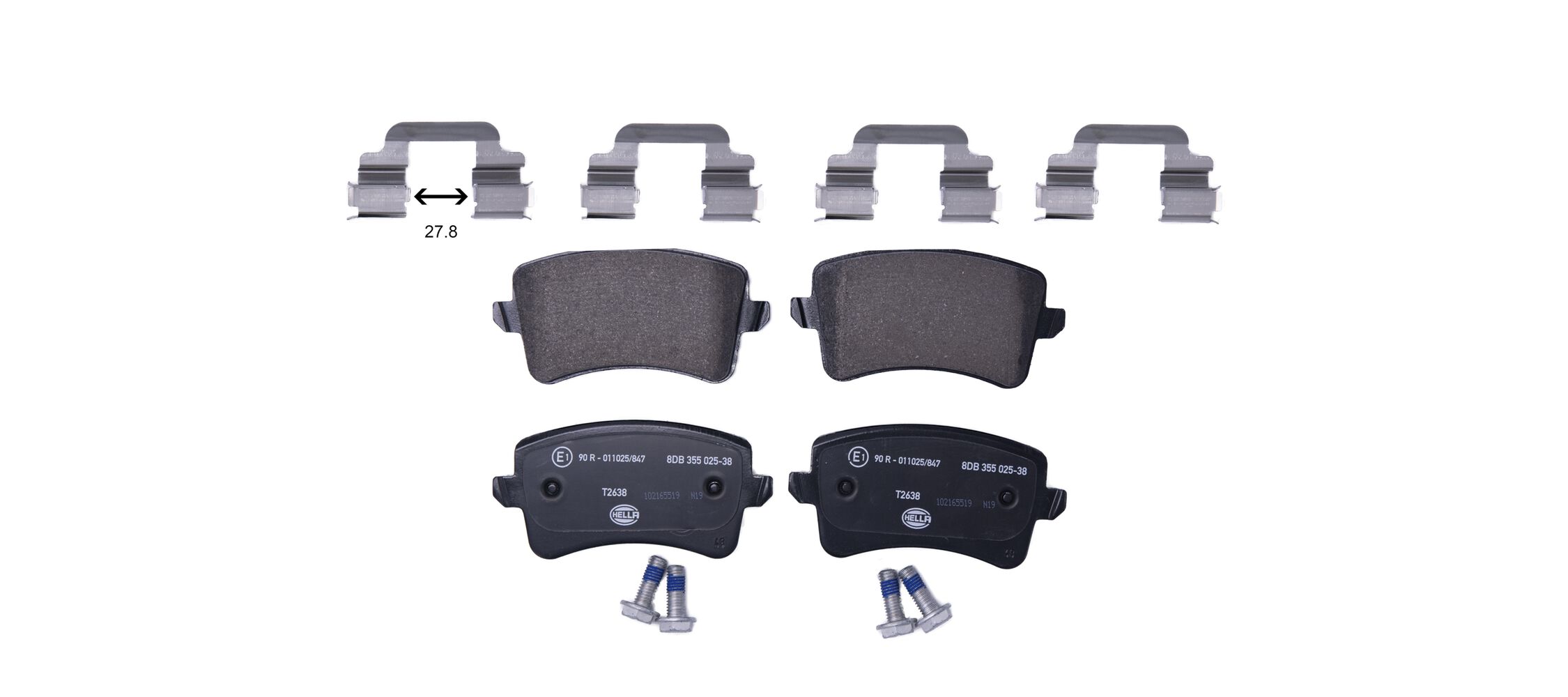 Brake Pad Set, disc brake - 8DB 355 025-381 HELLA