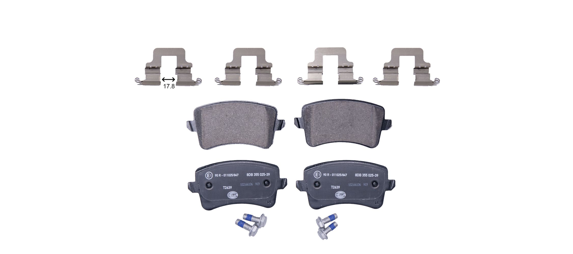 Brake Pad Set, disc brake - 8DB 355 025-391 HELLA