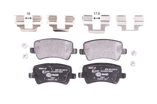 Brake Pad Set, disc brake - 8DB 355 025-411 HELLA