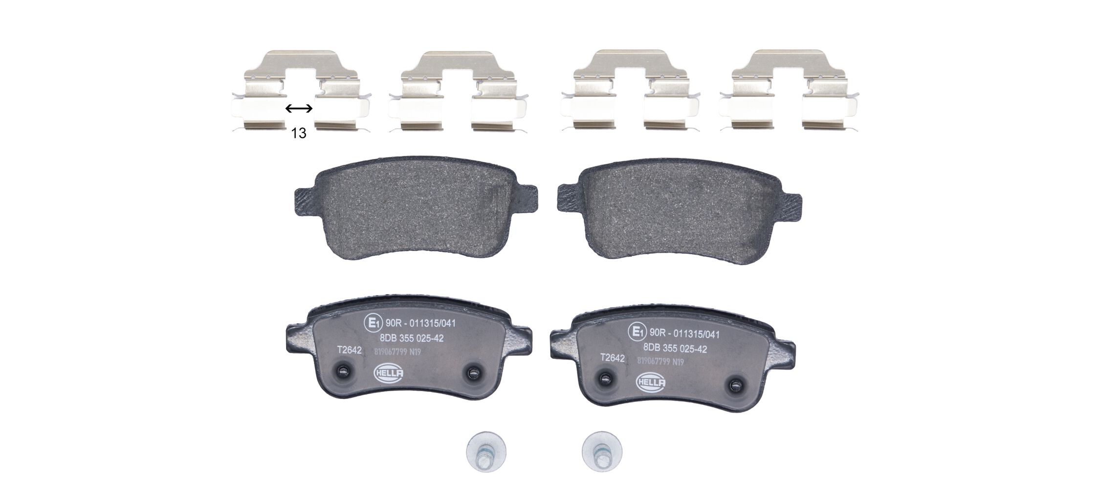 Brake Pad Set, disc brake - 8DB 355 025-421 HELLA