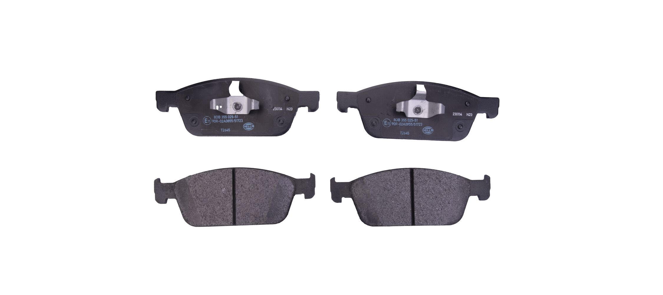 Brake Pad Set, disc brake - 8DB 355 025-511 HELLA