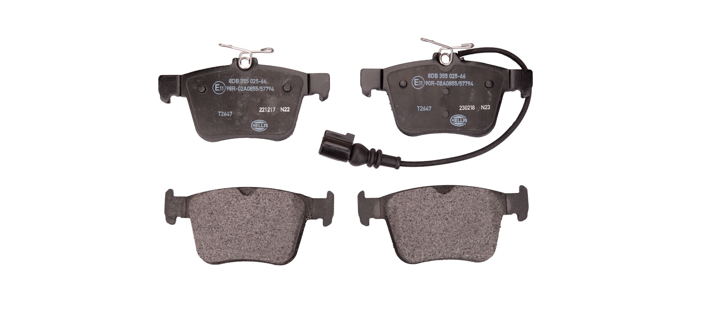 Brake Pad Set, disc brake - 8DB 355 025-661 HELLA