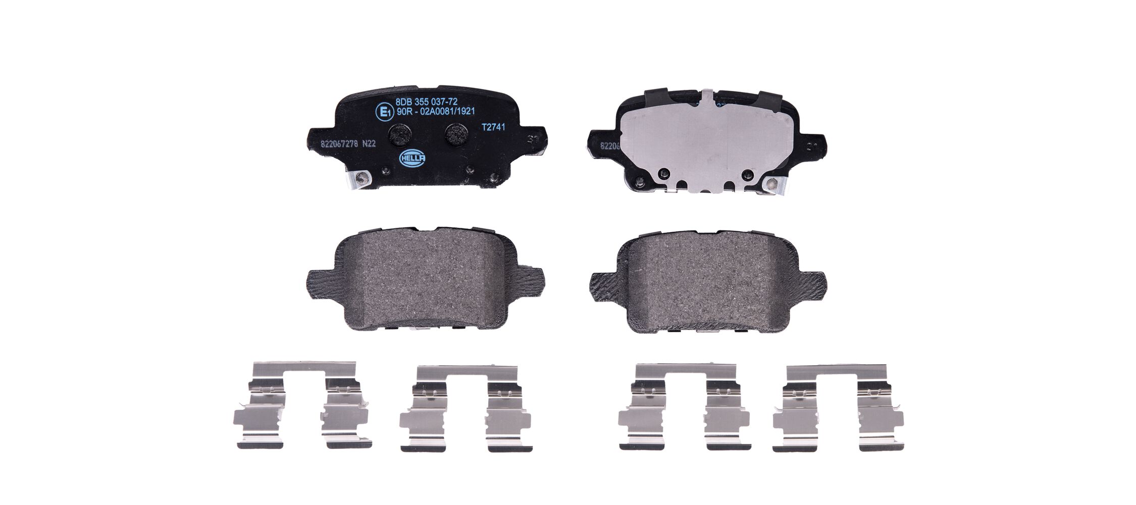 Brake Pad Set, disc brake - 8DB 355 037-721 HELLA