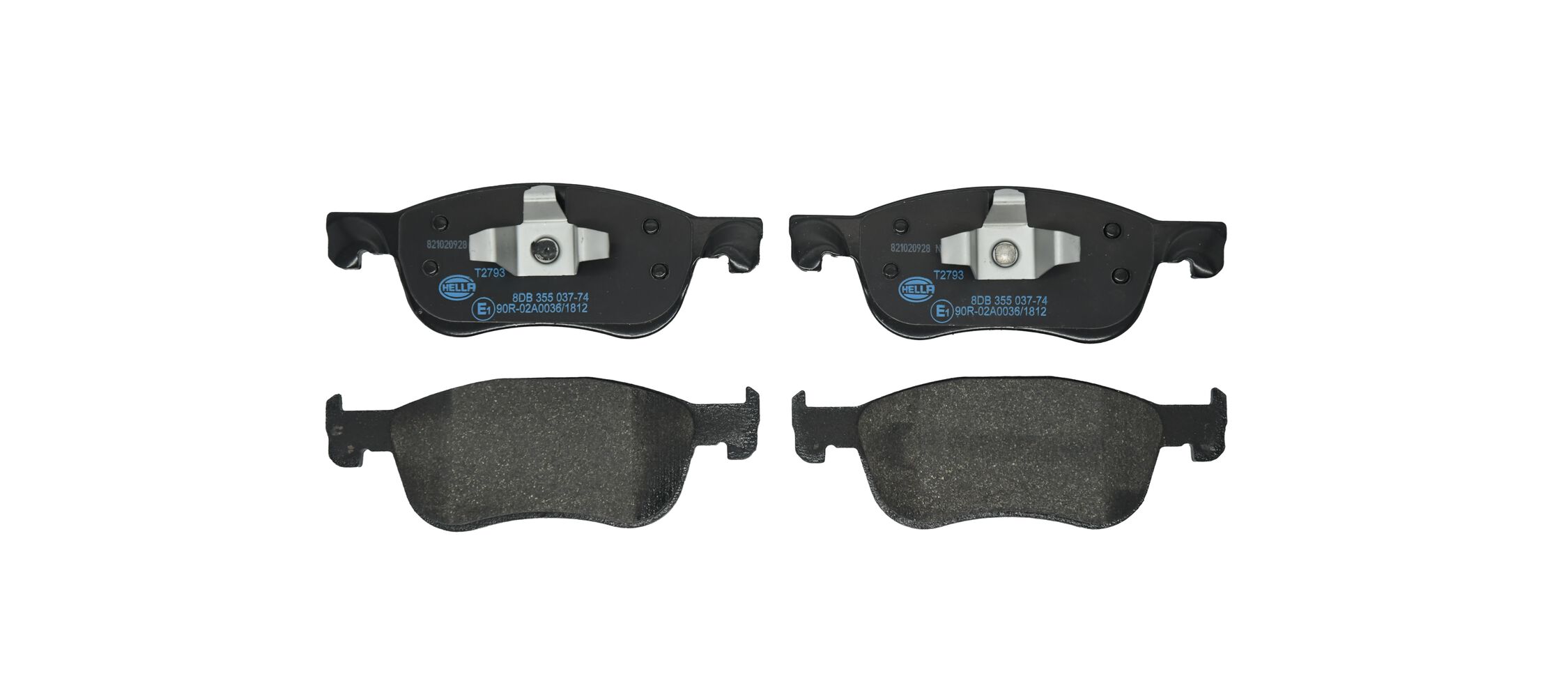 Brake Pad Set, disc brake - 8DB 355 037-741 HELLA