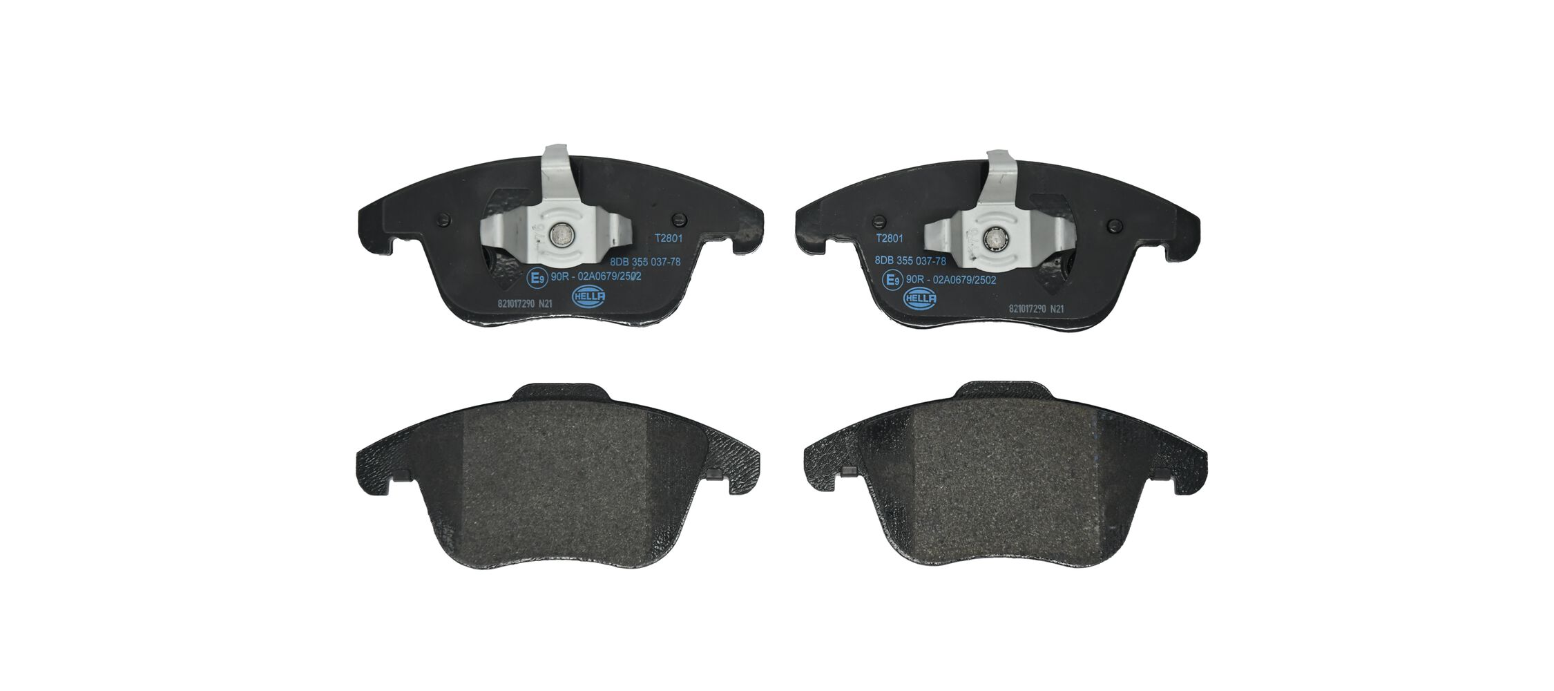 Brake Pad Set, disc brake - 8DB 355 037-781 HELLA