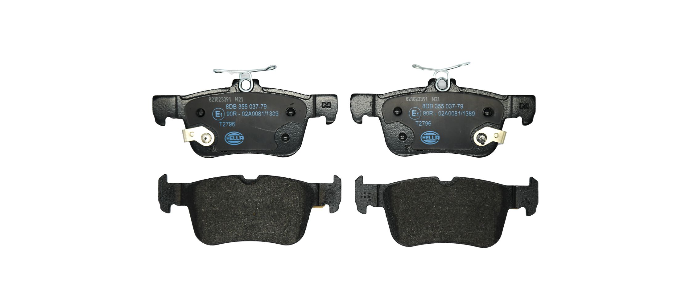 Brake Pad Set, disc brake - 8DB 355 037-791 HELLA