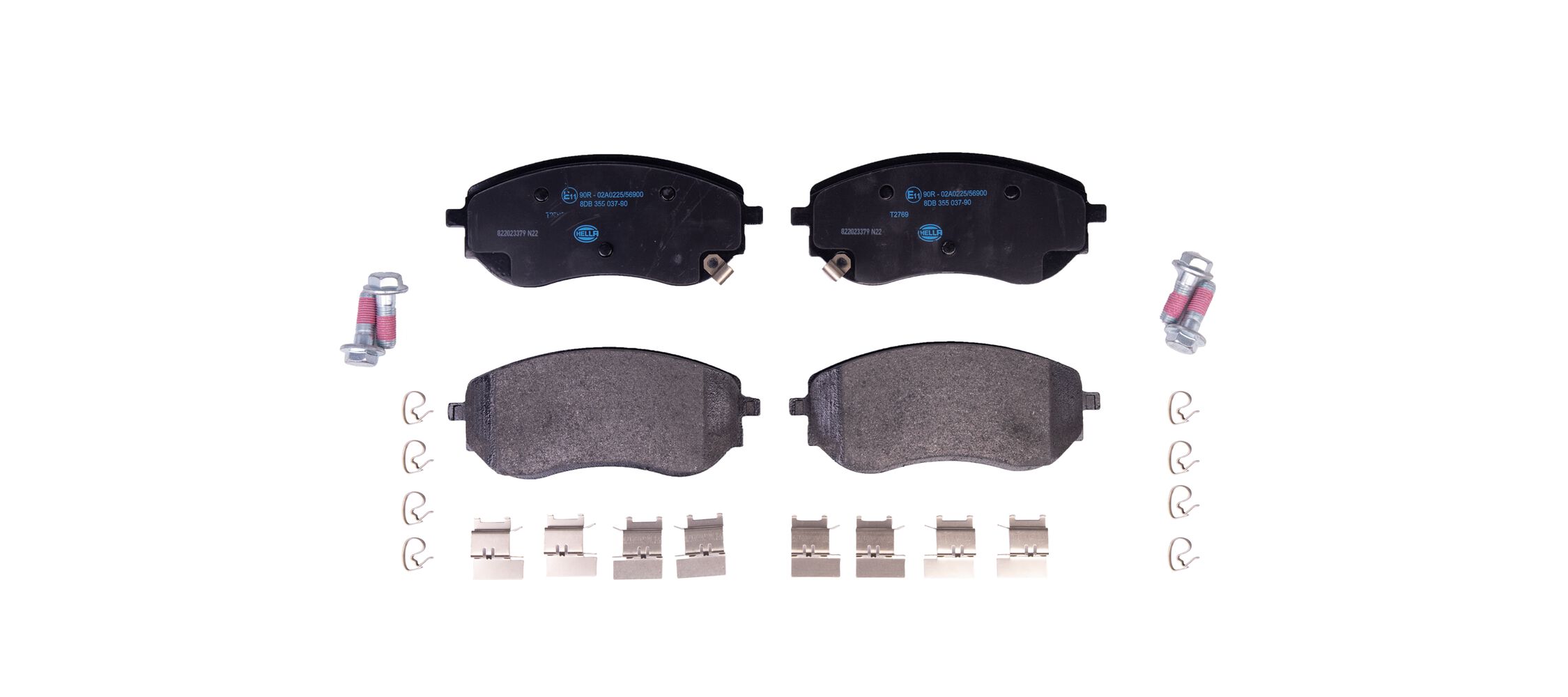 Brake Pad Set, disc brake - 8DB 355 037-901 HELLA