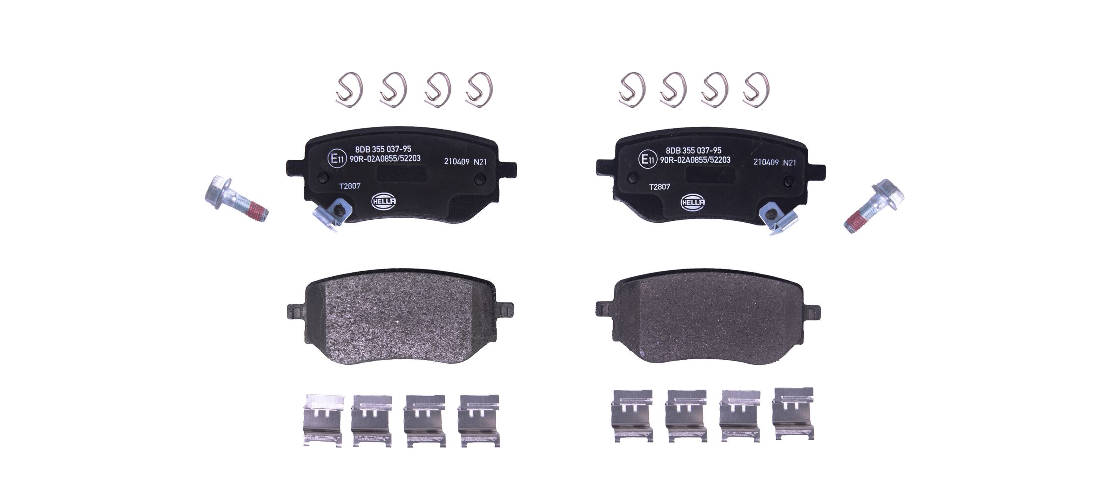 Brake Pad Set, disc brake - 8DB 355 037-951 HELLA
