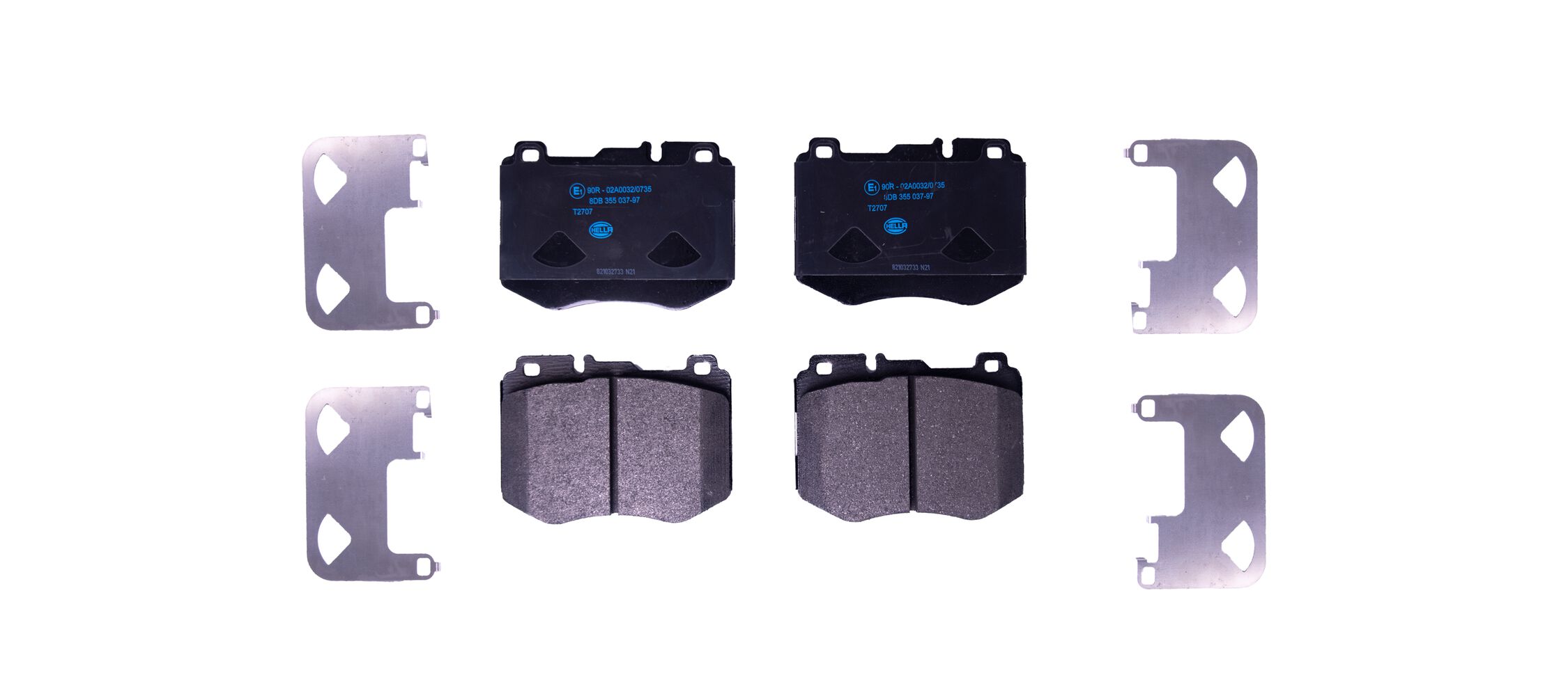 Brake Pad Set, disc brake - 8DB 355 037-971 HELLA