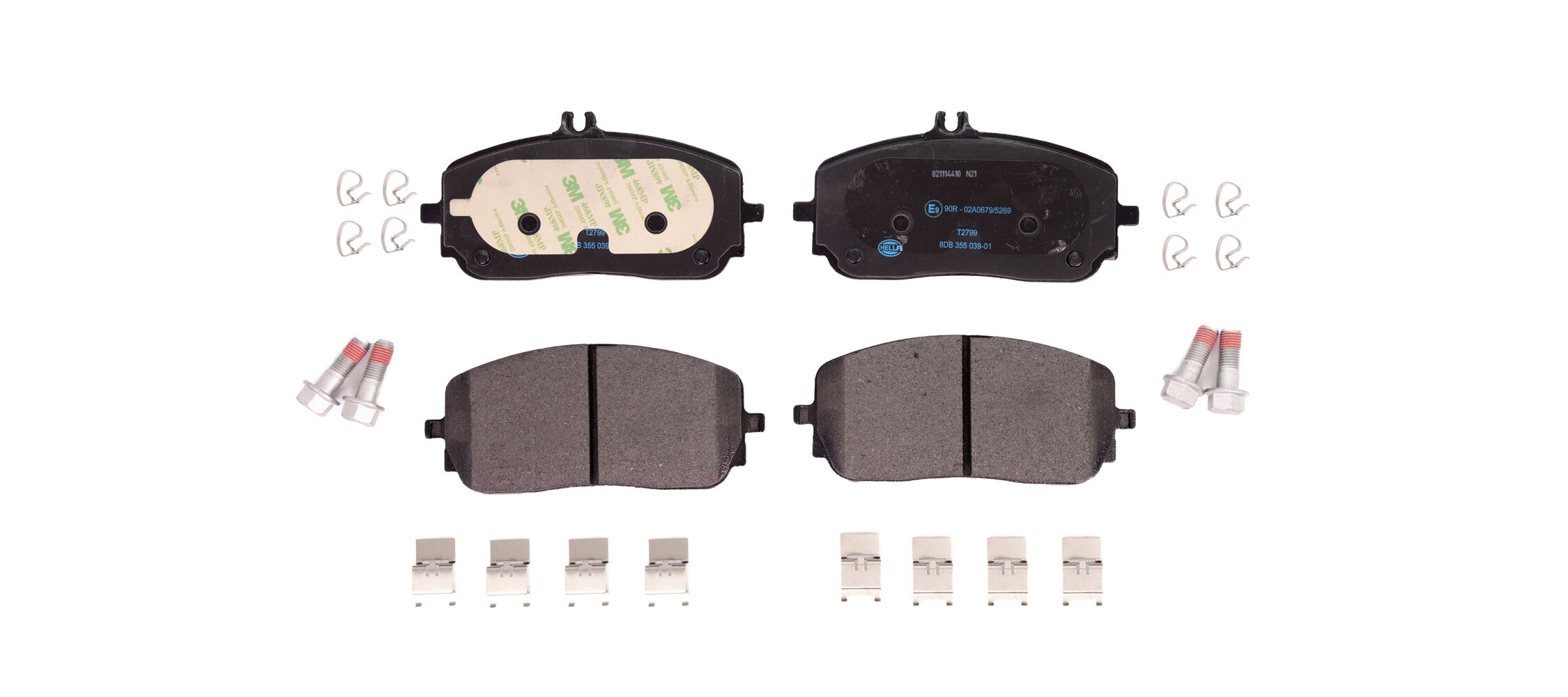 Brake Pad Set, disc brake - 8DB 355 039-011 HELLA