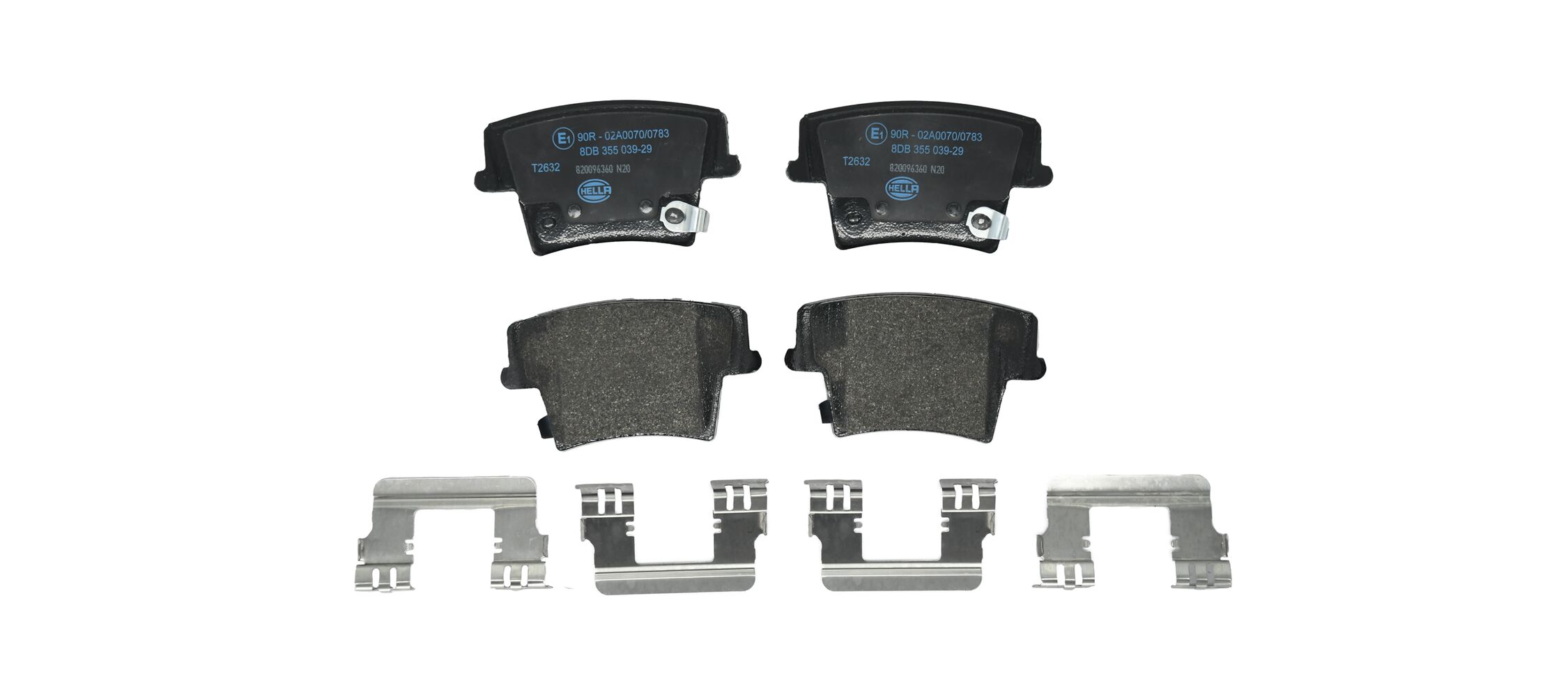 Brake Pad Set, disc brake - 8DB 355 039-291 HELLA