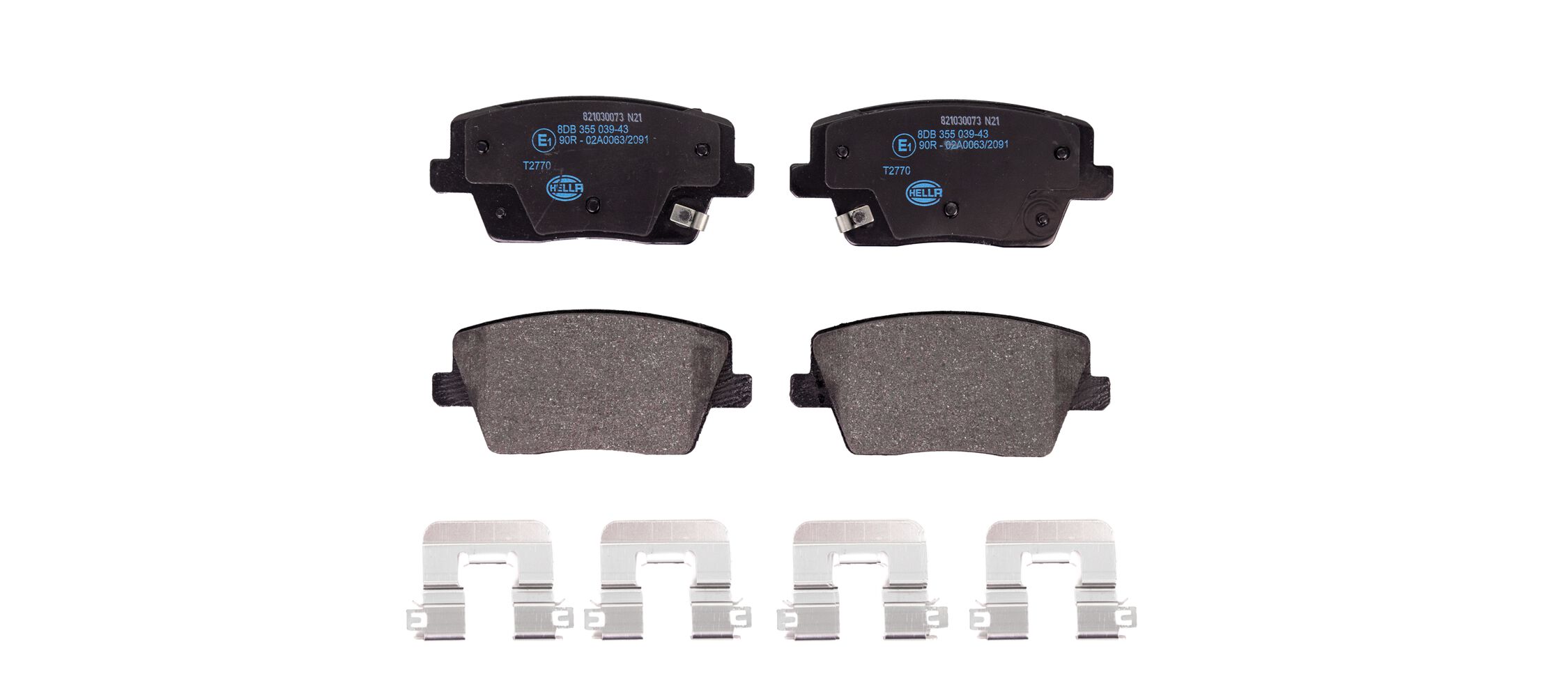 Brake Pad Set, disc brake - 8DB 355 039-431 HELLA