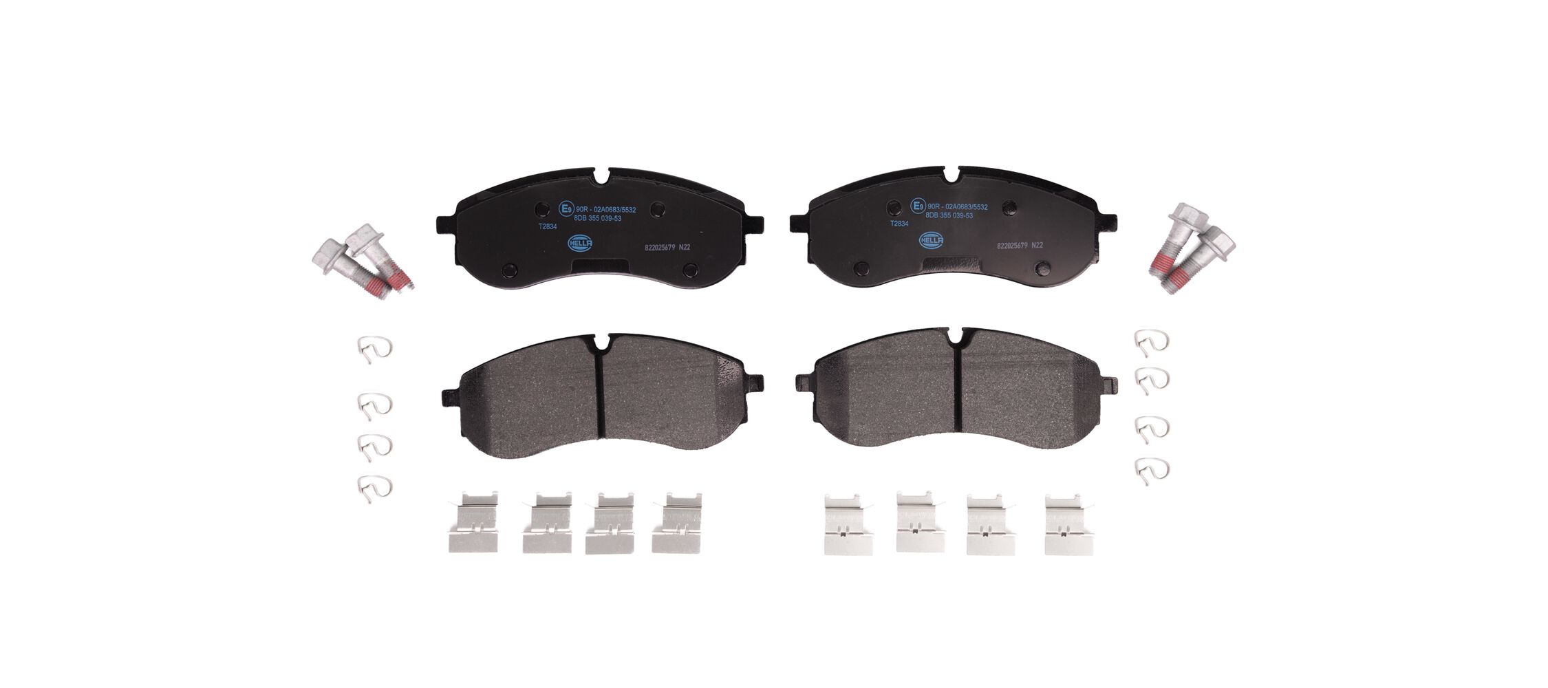 Brake Pad Set, disc brake - 8DB 355 039-531 HELLA