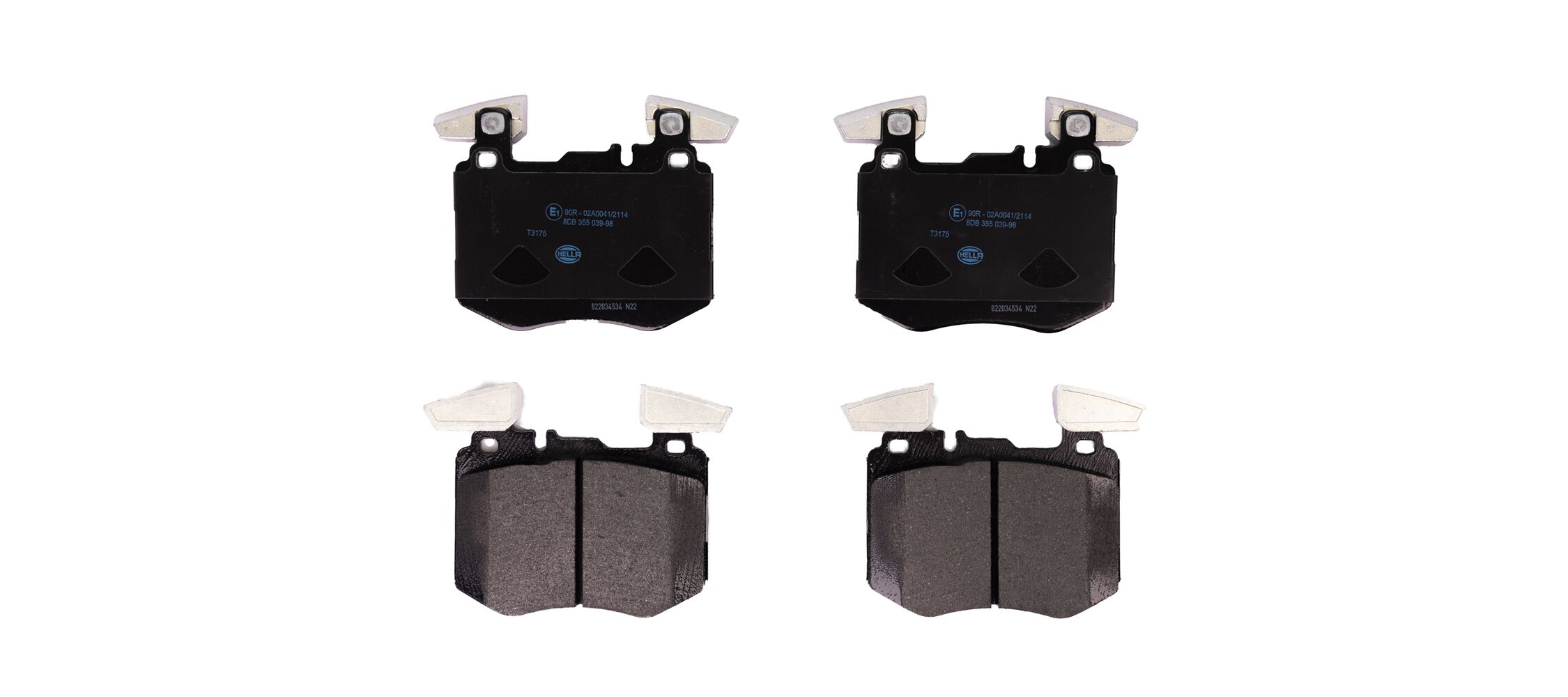 Комплект тормозных колодок, дисковый тормоз - 8DB 355 039-981 HELLA