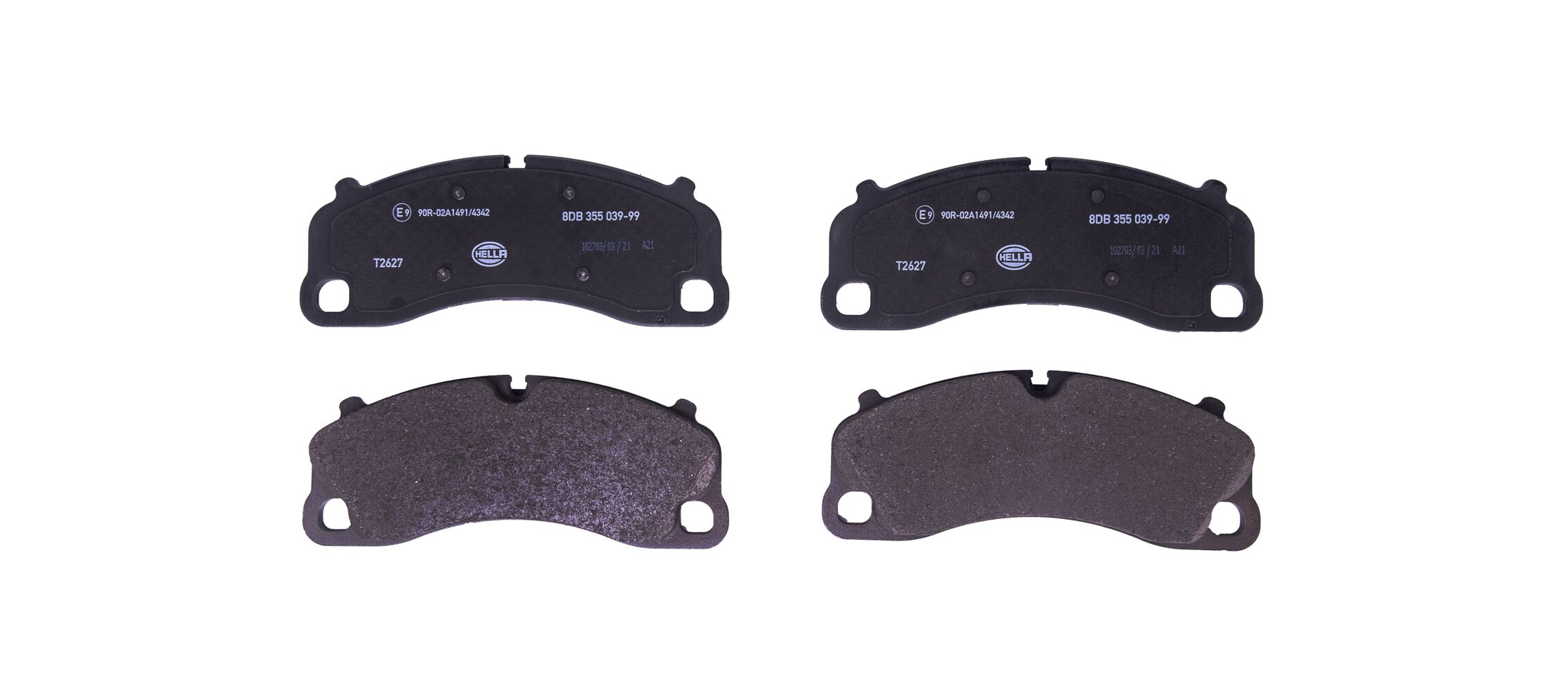 Brake Pad Set, disc brake - 8DB 355 039-991 HELLA