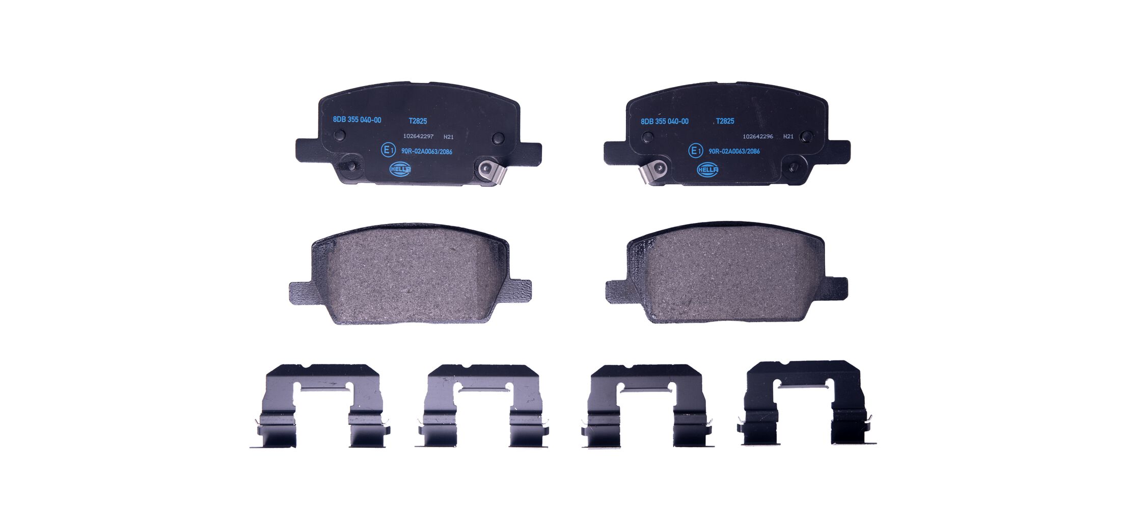 Brake Pad Set, disc brake - 8DB 355 040-001 HELLA