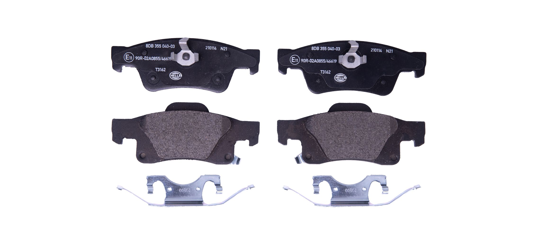 Комплект тормозных колодок, дисковый тормоз - 8DB 355 040-031 HELLA