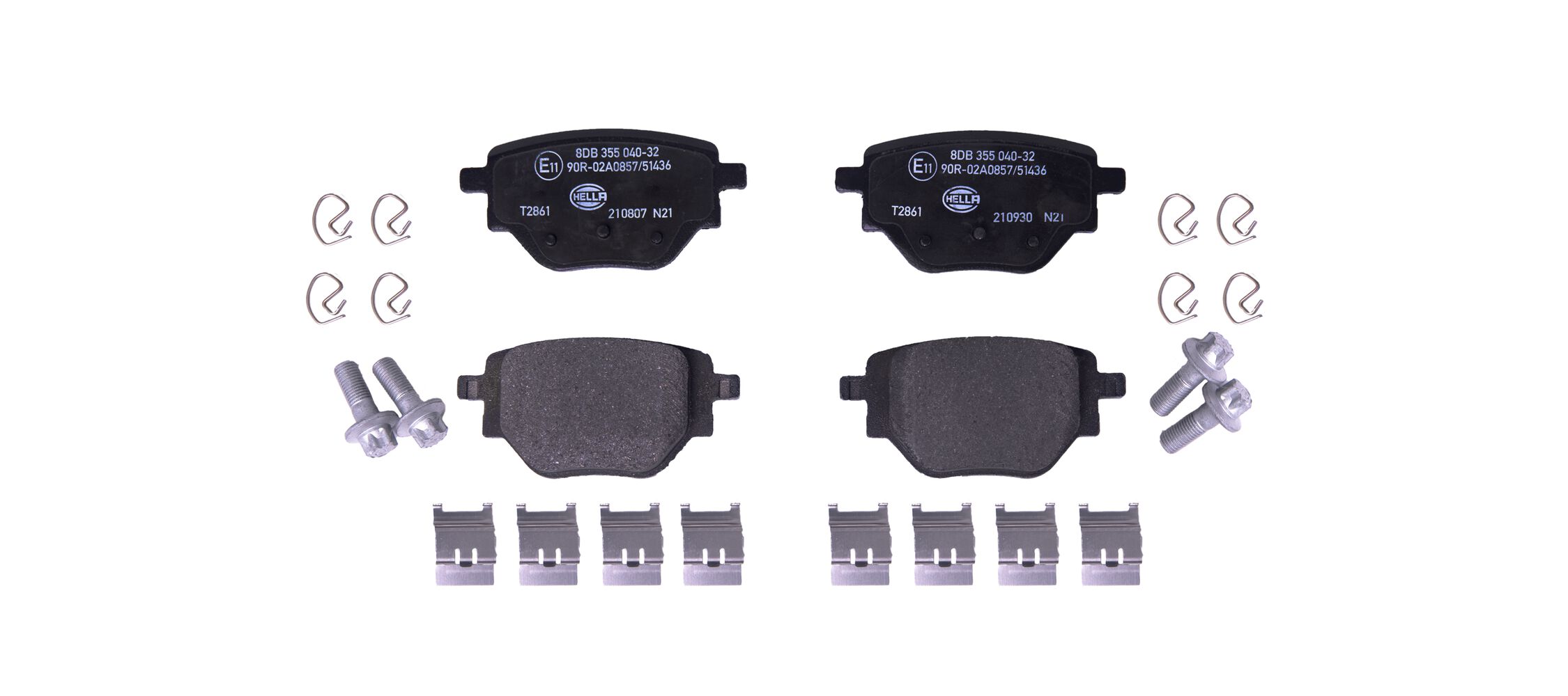Brake Pad Set, disc brake - 8DB 355 040-321 HELLA