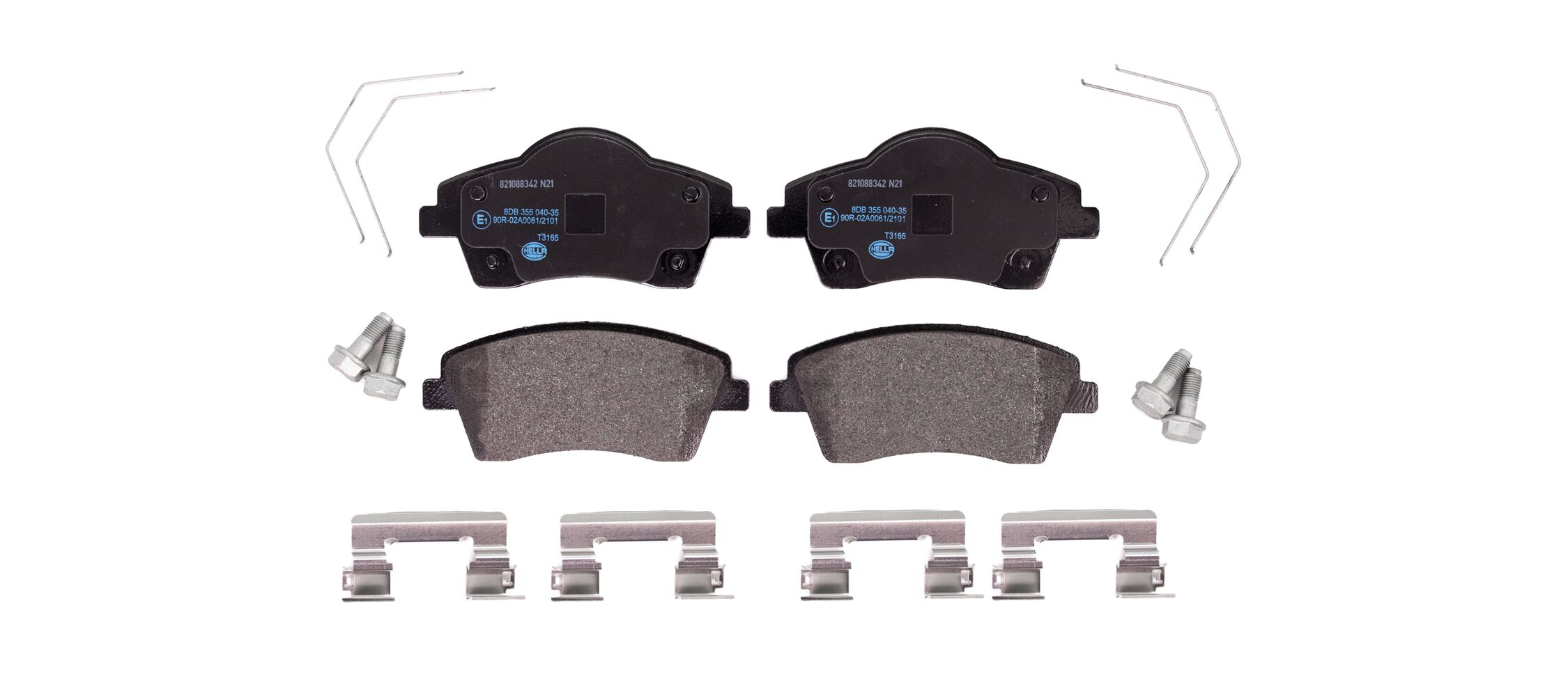 Brake Pad Set, disc brake - 8DB 355 040-351 HELLA