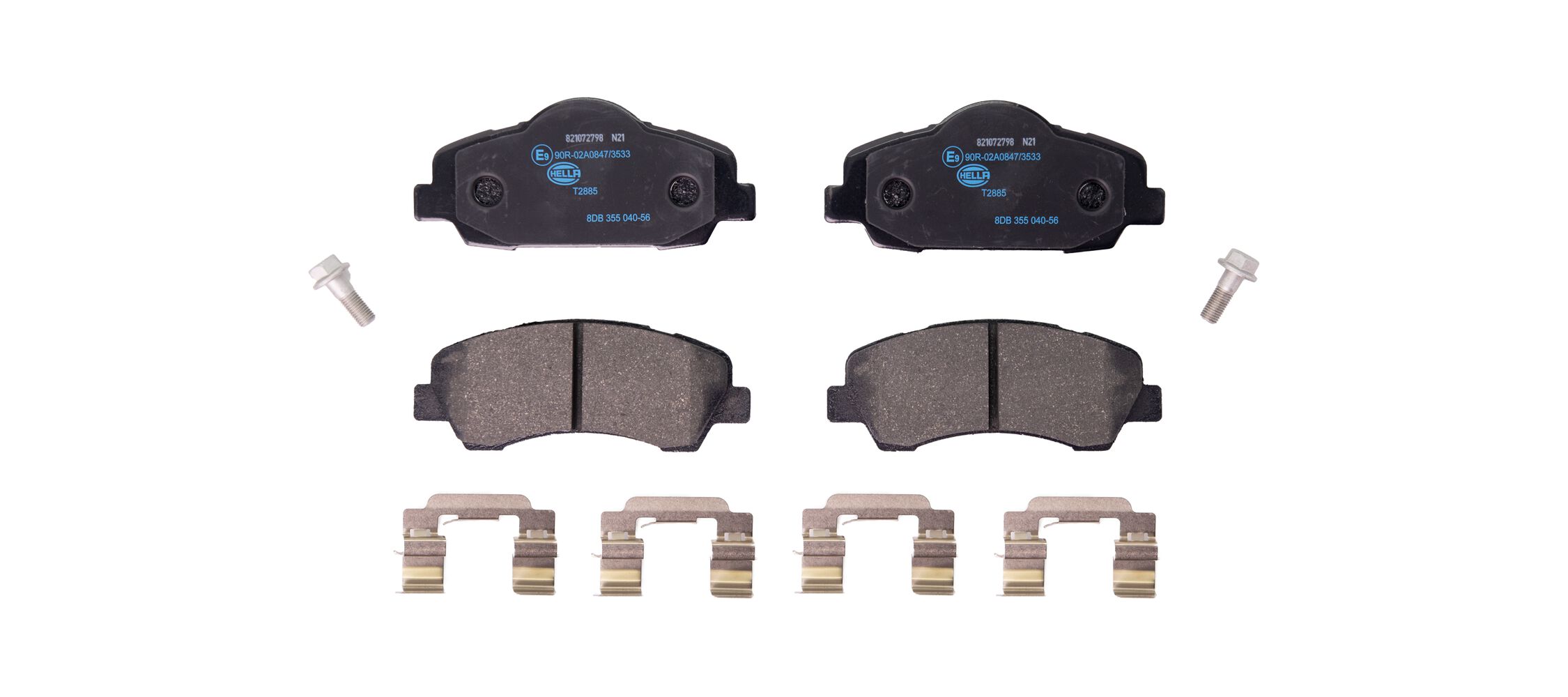 Brake Pad Set, disc brake - 8DB 355 040-561 HELLA