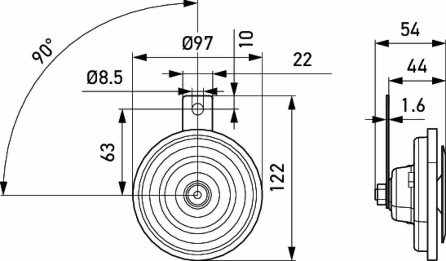 Air Horn - 3AL 002 952-811 HELLA