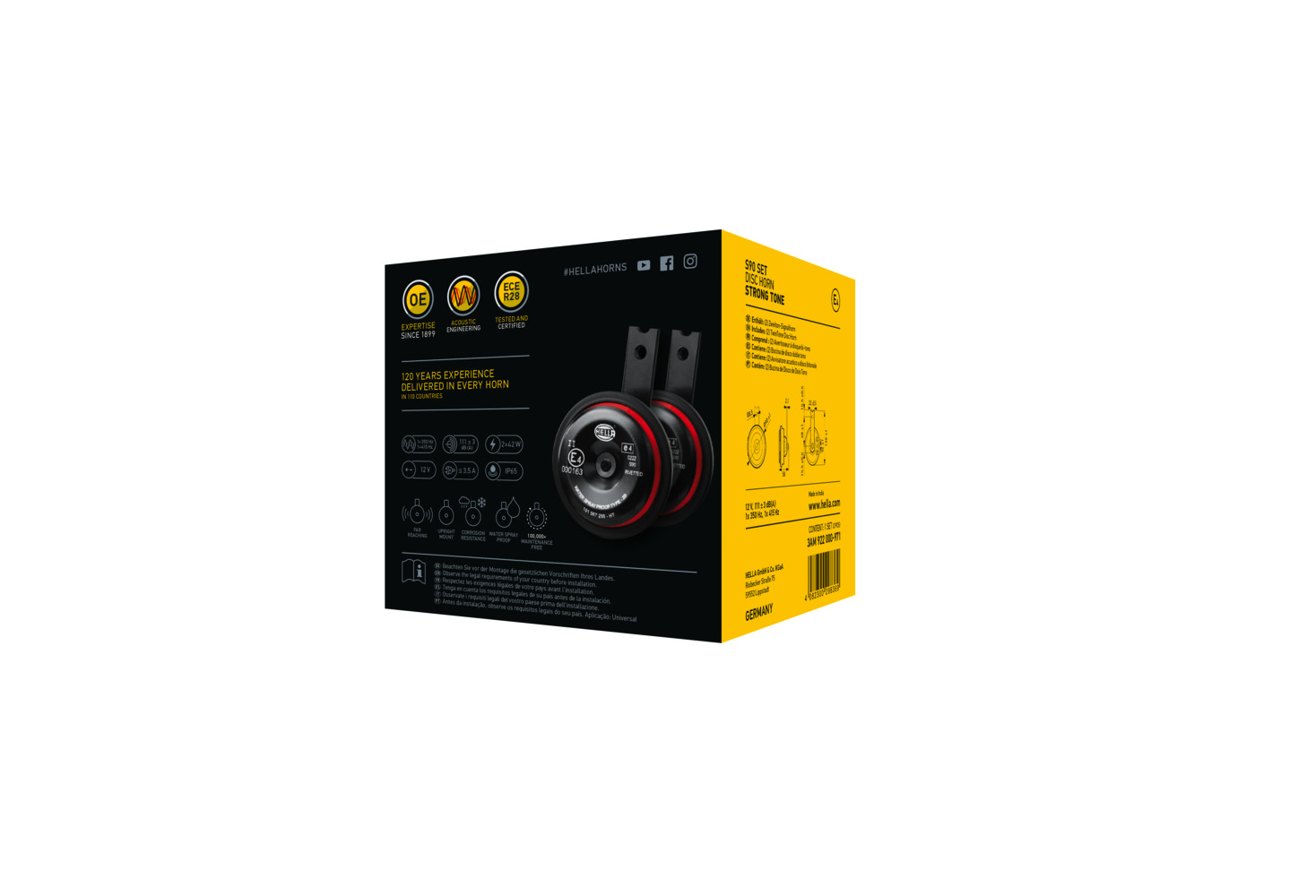 Air Horn - 3AM 922 000-971 HELLA