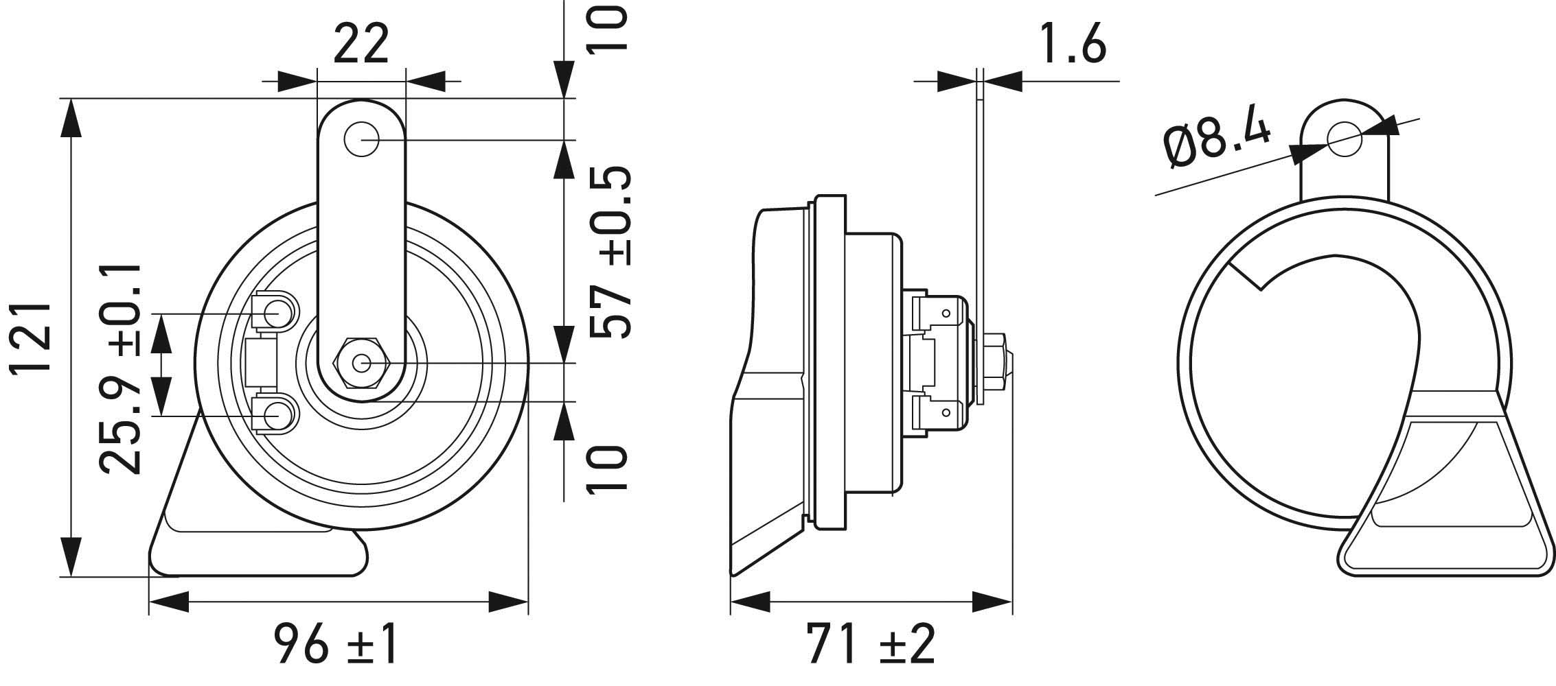 Fanfare Horn - 3FG 011 225-241 HELLA
